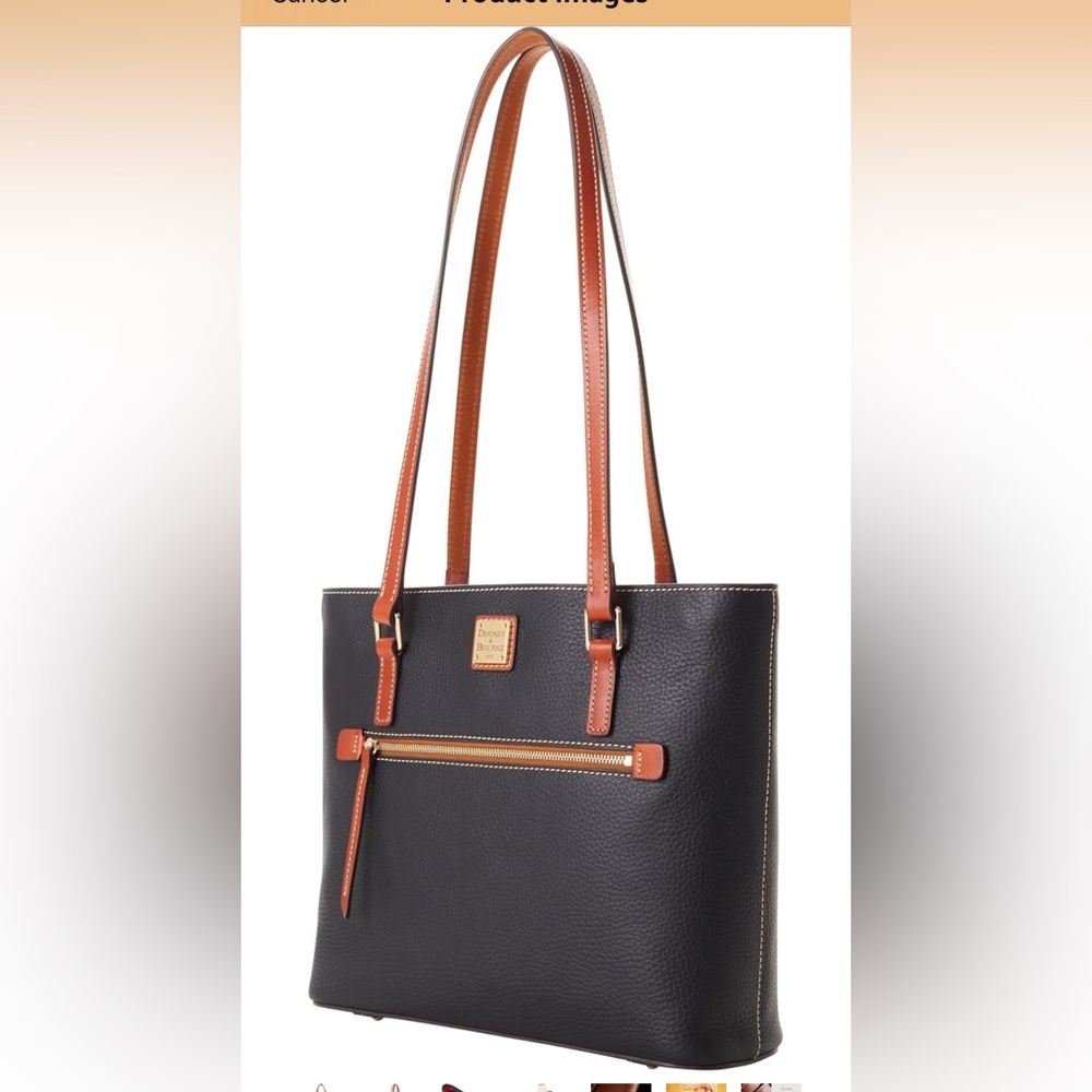 Dooney & Bourke Black and Brown Leather Tote like new